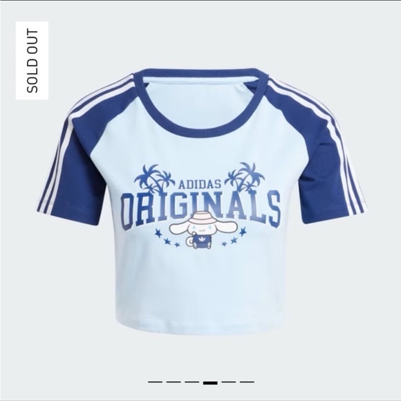 ADIDAS ORIGINALS X HELLO KITTY CINNAMOROLL GRAPHIC BABY TEE - Picture 1 of 5